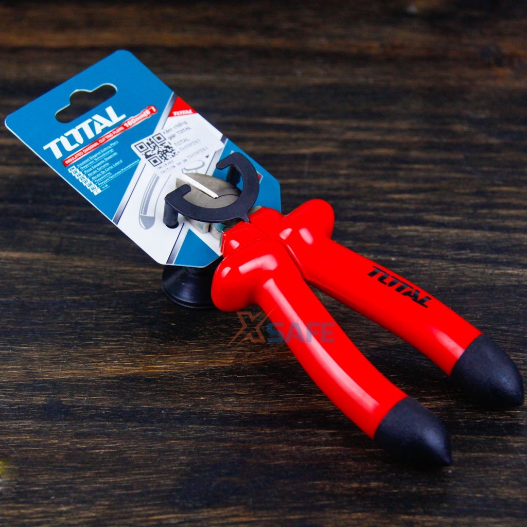 Kìm cắt cách điện 1000V TOTAL THTIP261 6 inch Kềm cắt thép C-rV siêu bền cứng cắt tuốt dây điện kháng điện cao thế 1000V