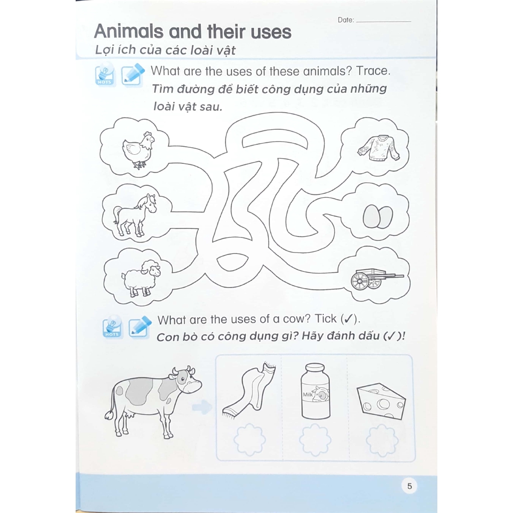 Sách - Khoa Học Tiền Tiểu Học Song Ngữ- Sách Luyện Tập 5