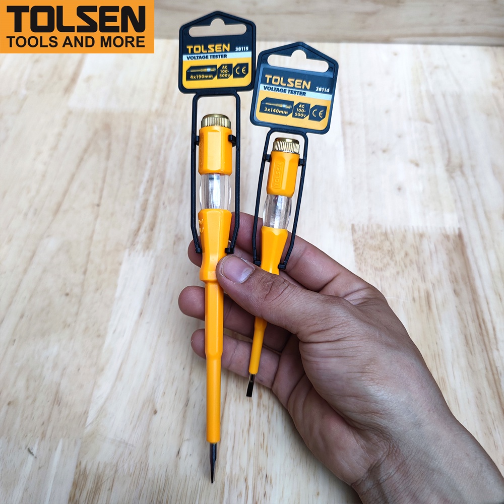 Bút thử điện TOLSEN 38114, 38115 đo kiểm tra điện an toàn, chính xác