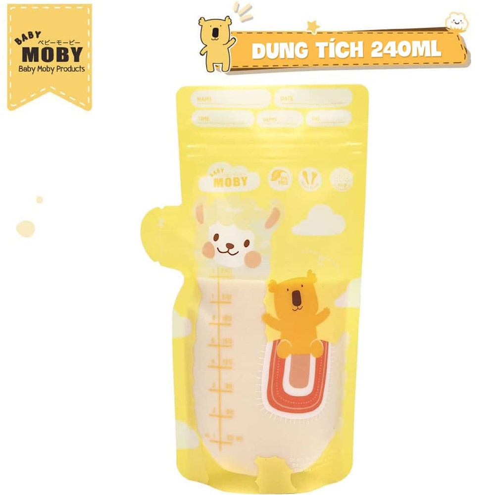 Túi trữ sữa Moby Baby Thái Lan 240ml (1 hộp/24 túi)