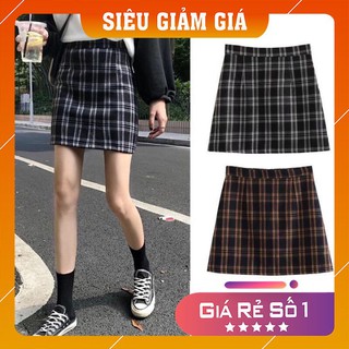 Chân váy ⭐ XẢ KHO ⭐ Chân váy chữ A kẻ caro dáng ngắn có lót bên trong cực dễ mix đồ