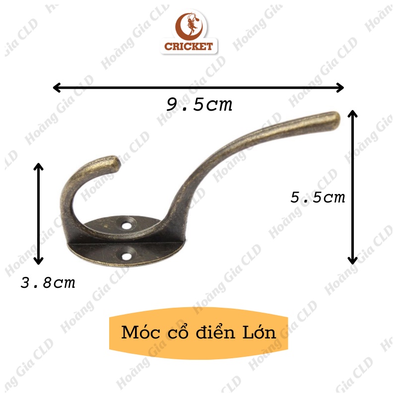Móc treo đồ gắn tường kiểu dáng cổ điển, phong cách vintage trang trí nhà cửa - Tặng kèm ốc vít