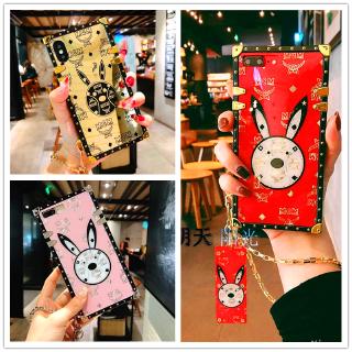Ốp điện thoại tráng gương hình chú thỏ kèm dây đeo cho SAMSUNG GALAXY A13 A12 A22 A03S A02S A02