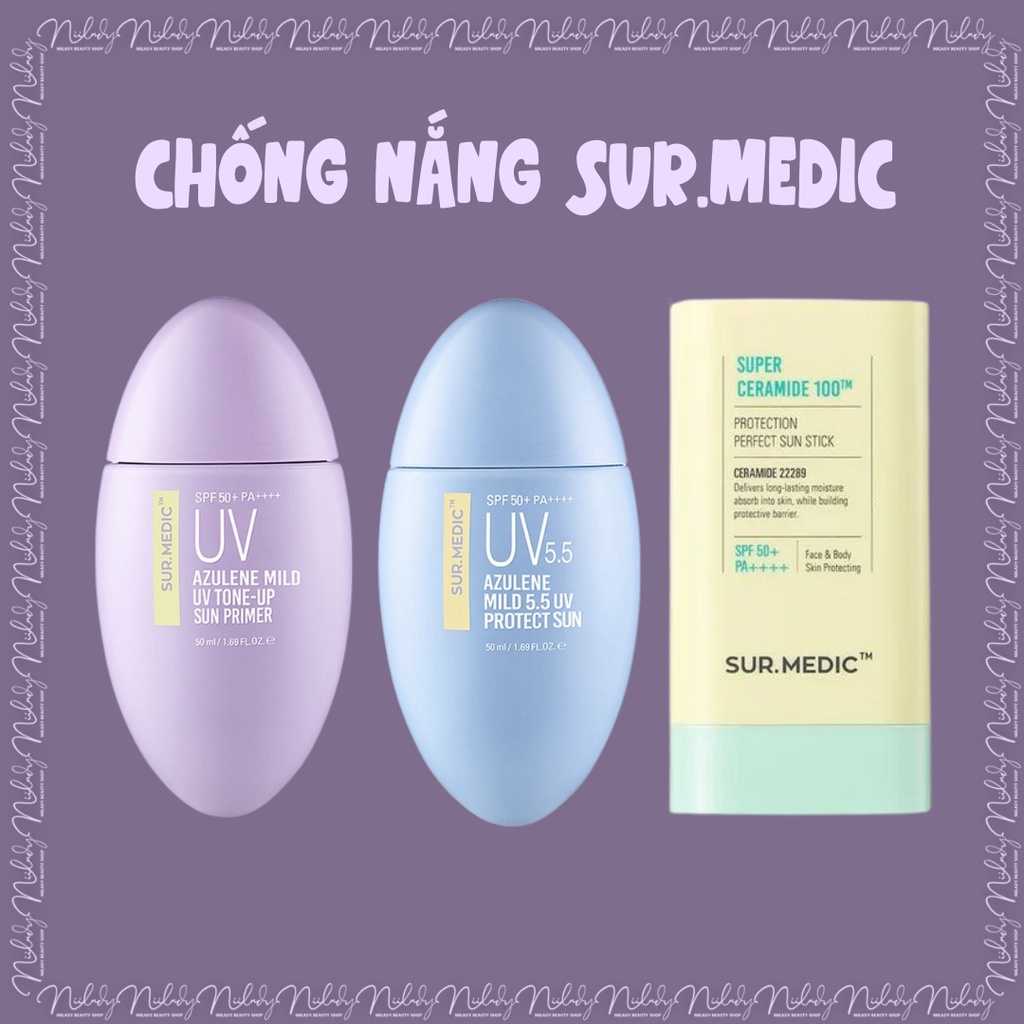 (HSD 9/6/2023) Kem chống nắng Sur.Medic Azulene Mild Sun