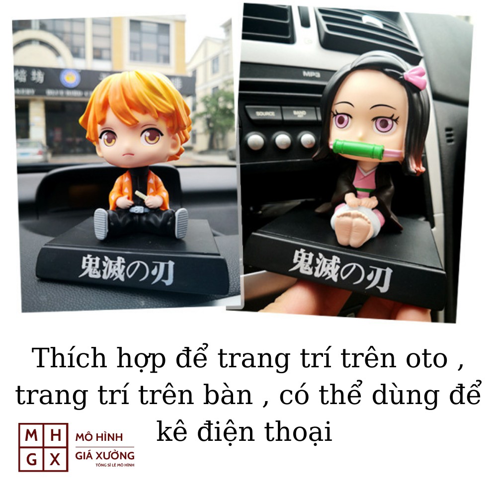 Mô Hình Agatsuma Zenitsu Chibi lắc đầu Thanh Gươm Diệt Quỷ -Kimetsu no Yaiba -Trang trí taplo ô tô - Trang trí bàn