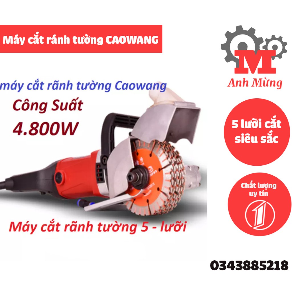 máy cắt rãnh tường 5 lưỡi caowang 4800w