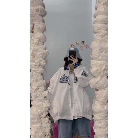 Áo khoác bomber jacket chữ Sturdur dù 2 lớp form rộng nam nữ
