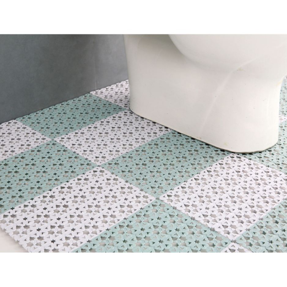 ∈Tấm Lót Sàn Thảm Nhựa Ghép KIỂU BÔNG HOA T2 - Size 21X31Cm - Nhựa Dày Chống Trơn Trượt Khô Thoáng Nhà Tắm