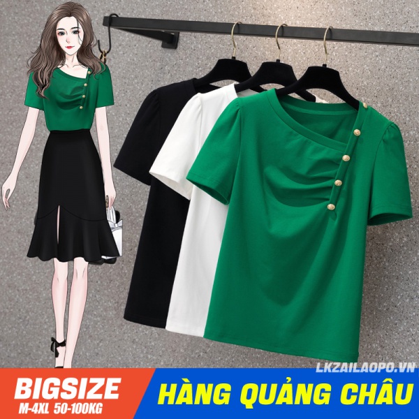 Áo thun ⚡️𝐁𝐈𝐆𝐒𝐈𝐙𝐄⚡️ Áo kiểu nữ form rộng tay ngắn cổ vuông mùa hè Phong cách Hàn Quốc Thời Trang tiểu thư sang chảnh cá tính xinh đẹp quảng châu cao cấp