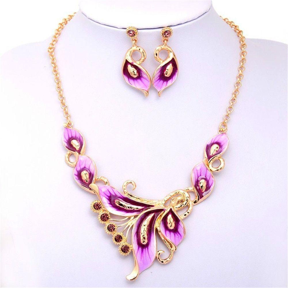 Bộ Vòng cổ Họa Tiết Hoa Và Bướm Thời Trang