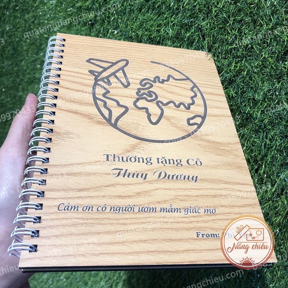 Sổ tay bìa gỗ khắc theo yêu cầu quà tặng sinh nhật, quà tặng tri ân cuối năm, quà tặng ý nghĩa nhất