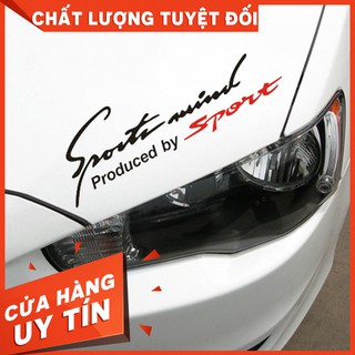 Tem dán decal Sport mind chữ đen - đỏ