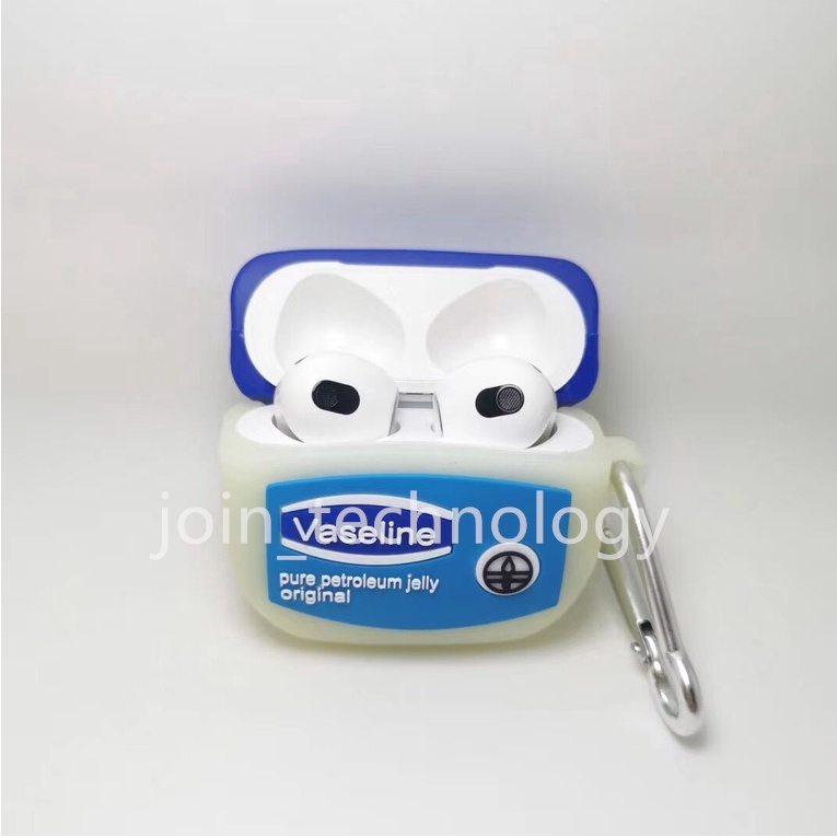Vỏ bảo vệ hộp sạc tai nghe hình hộp Vaseline sáng tạo thích hợp cho AirPods Gen 1/2/3/pro