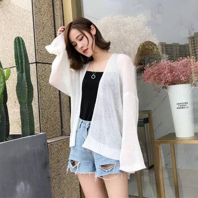 Áo Khoác cardigan Dệt Kim Mỏng Dáng Rộng Chống Nắng Thời Trang Mùa Hè Cho Nữ