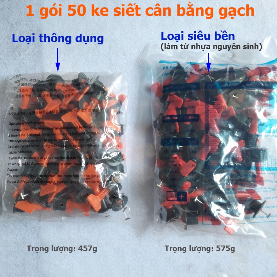 1 gói 50 chiếc Ke cân bằng lát gạch chữ T