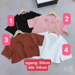 Áo crop len cổ V (kèm video quay tại shop).