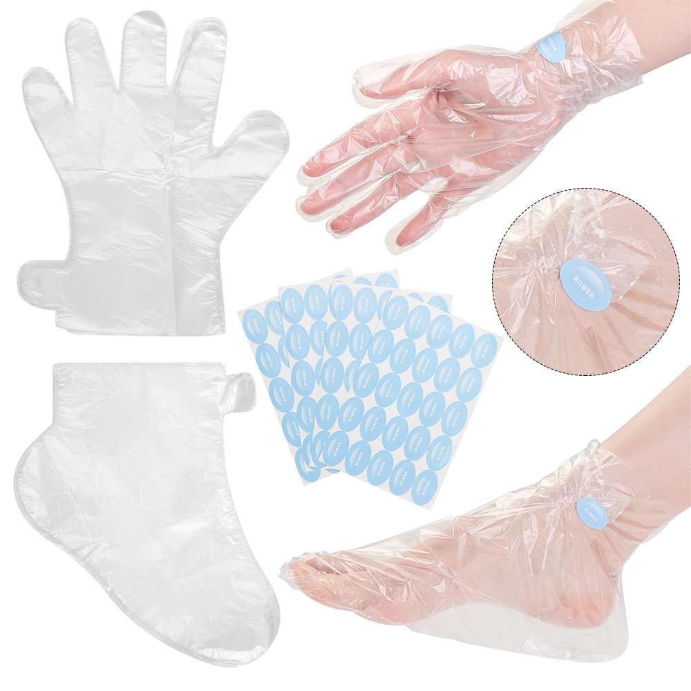 Set 100 Túi Nylon Trong Suốt Bọc Tay Chân Ngăn Ngừa Nhiễm Trùng Tiện Lợi Dành Cho SPA