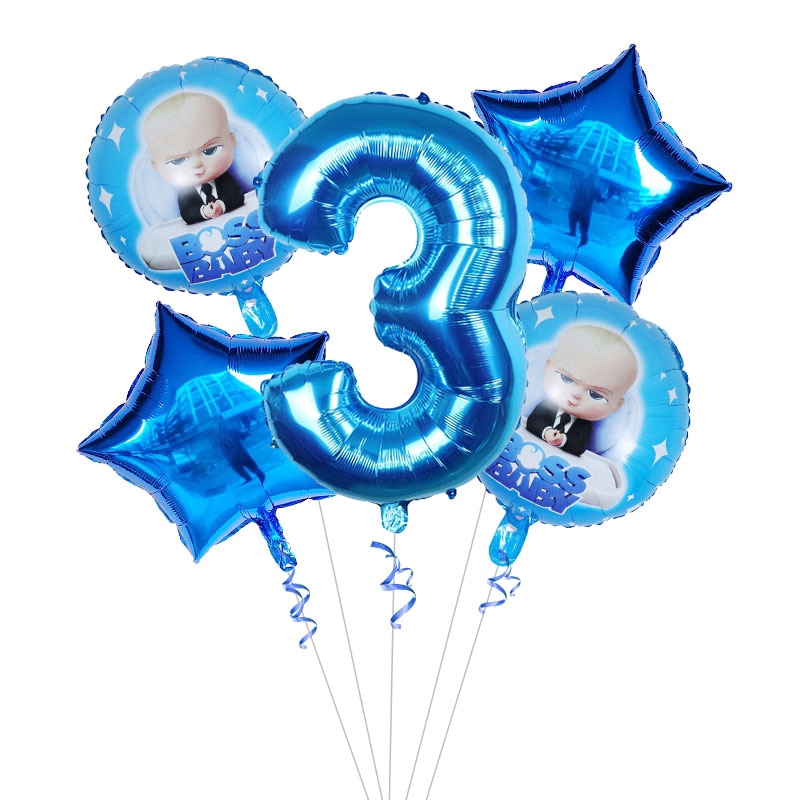 Set 5 Bong Bóng Hình Chữ Số 30 inch Trang Trí Tiệc Sinh Nhật Cho Bé