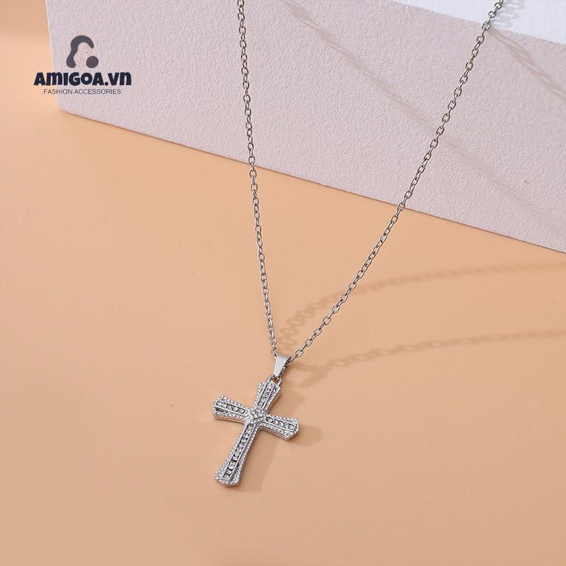 ✨✨Vòng cổ Dạng Chuỗi Xích Toàn Diện Đính Kim Cương Phong Cách Cổ Điển Sang Trọng Dành Cho Nam Nữ