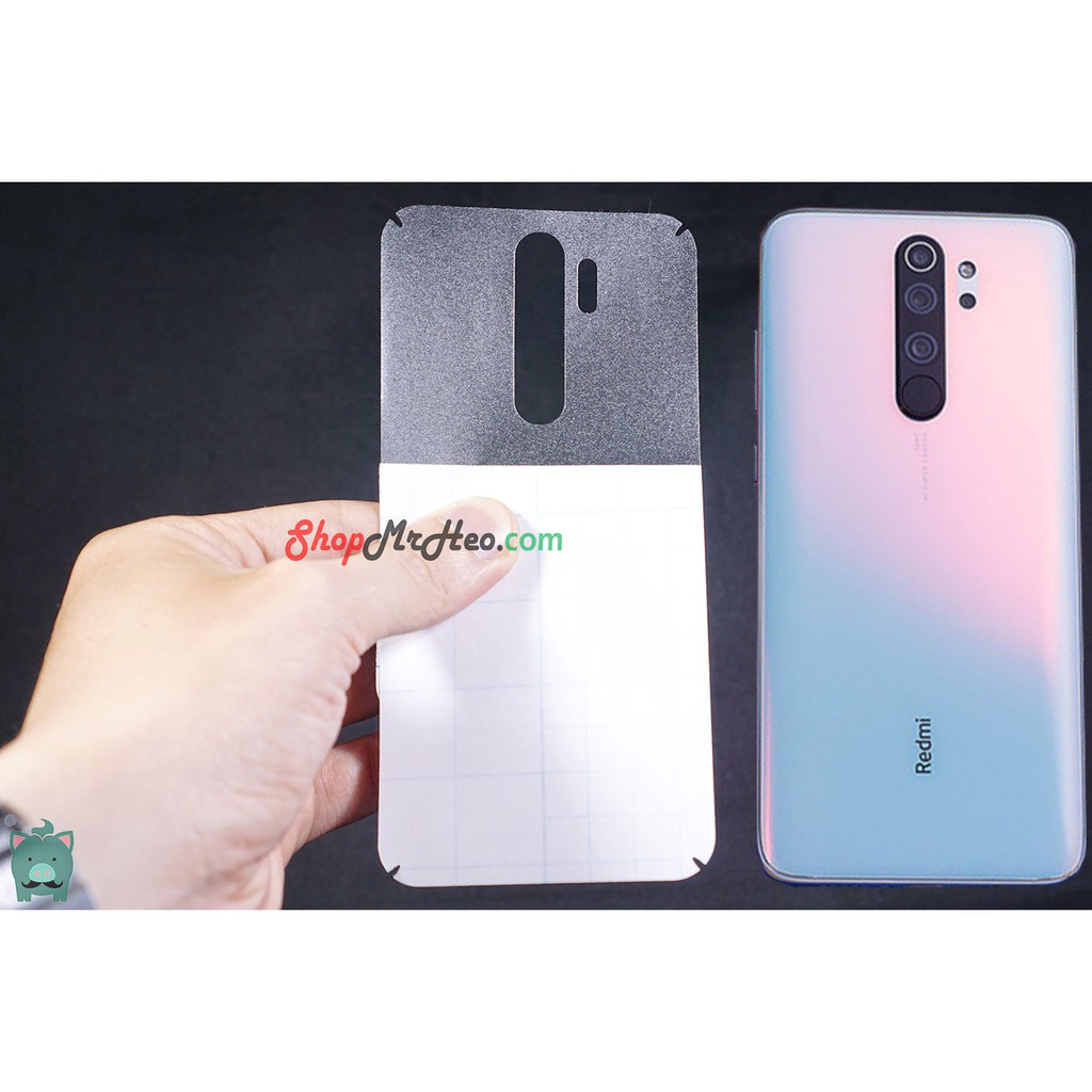 Bộ 3 Skin Dán Mặt Sau Lưng Vân 3D Xiaomi Redmi 8 - Redmi Note 8 - Note 8 Pro - Carbon, Hình Hộp, Nhám