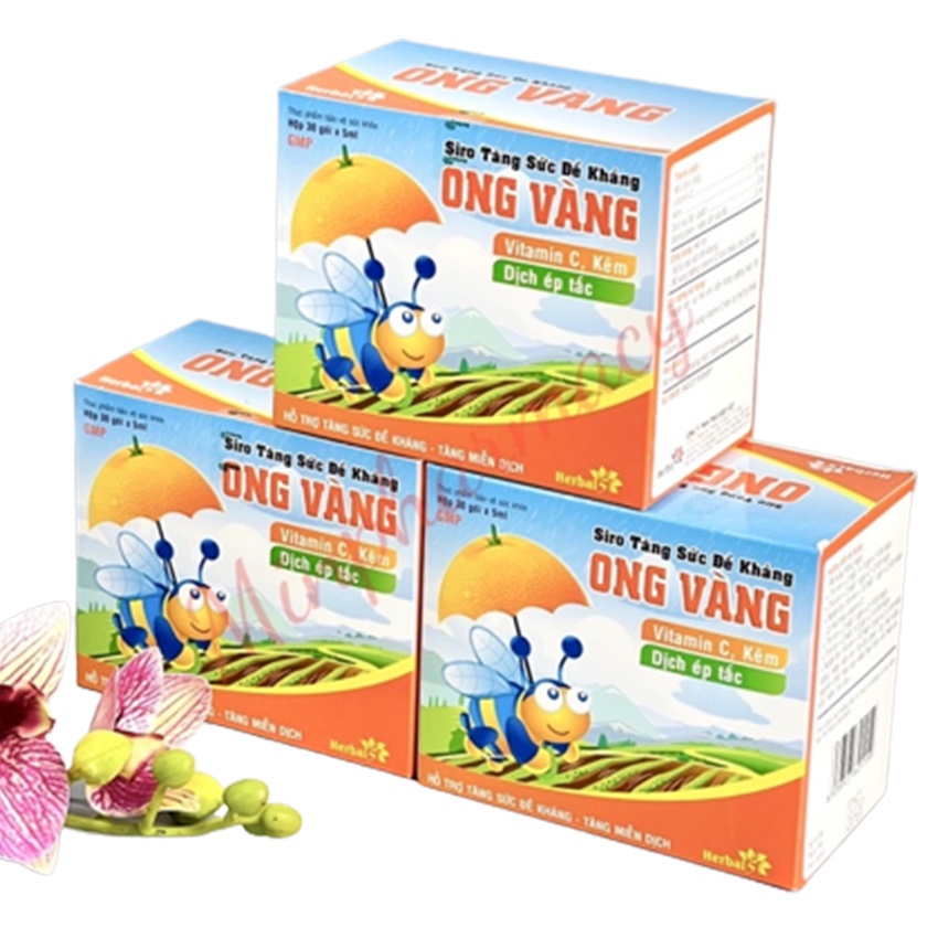 Siro ho ong vàng  - Giảm ho , dịu nhẹ cơn đau rát họng - Gia Hân