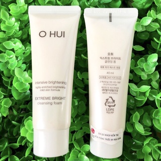 Xả hàng giá sỉ Sữa Rửa Mặt OHUI Extreme Bright Cleansing Foam 40ml Dưỡng Trắng Da, Làm Sáng, Sạch Bụi Bẩn Cho Làn Da