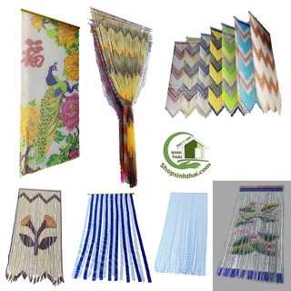 Rèm màn chuỗi nhựa, gỗ, trúc nhựa, màn nhựa, hình chim công, hoa mai 1m x 2m - chọn mẫu