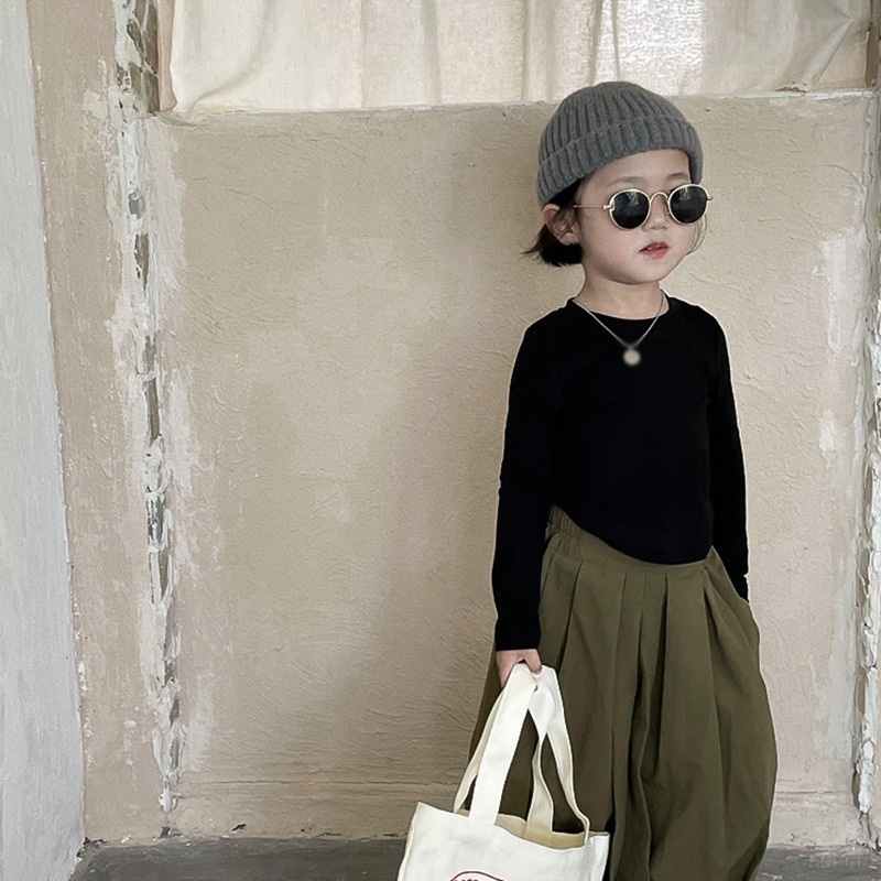 Áo Thun DàI Tay MàU Trơn Đơn GiảN Cho Bé GáI