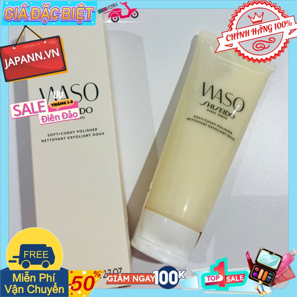 ♥JAPANN.VN♥ Kem tẩy tế bào chết Shiseido Waso Soft Cushy Polisher #CHÍNH HÃNG 100%