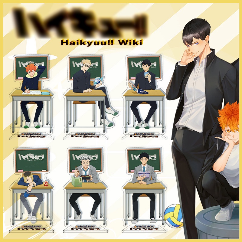 ( BÀN HỌC ) Mô hình mica standee Haikyuu!! Vua bóng chuyền anime chibi trang trí trưng bày góc làm việc