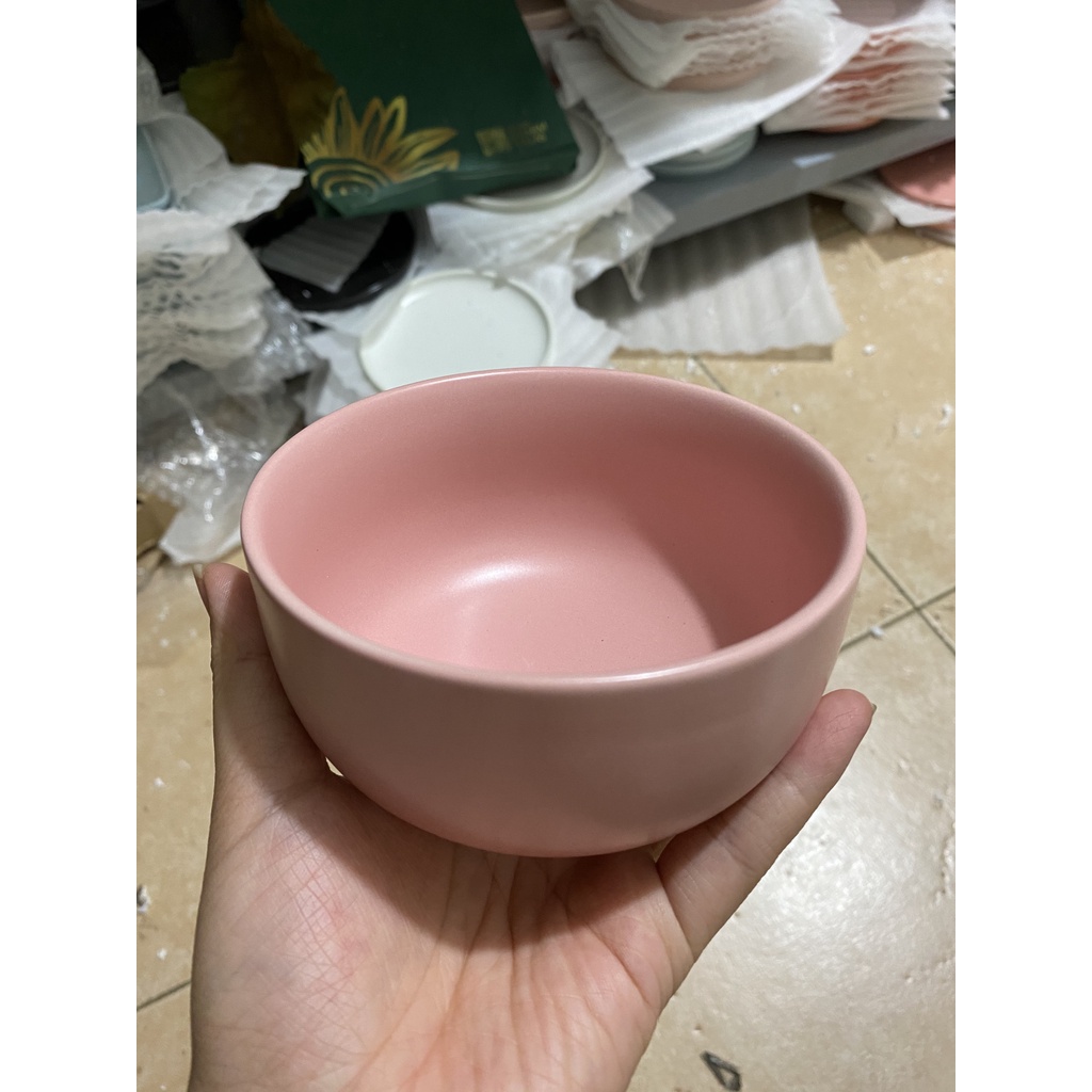 Bát cơm khum trắng/đen vân sóng mới, chén cơm sứ nhiều màu, men lì không chứa chì an toàn cho sức khỏe