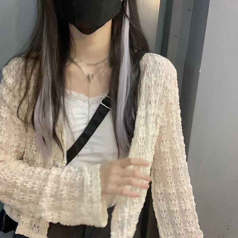 Áo Khoác Cardigan Ren Mỏng Phong Cách Retro Thời Trang Mùa Hè Mới 2022
