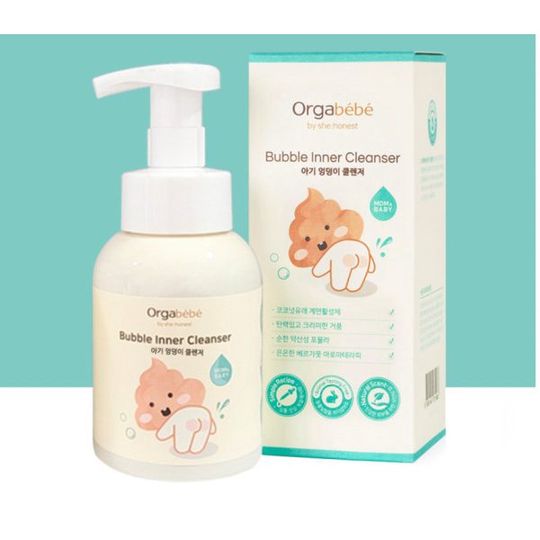 Dung dịch vệ sinh hữu cơ cho bé Orgabébé 300ml, bọt vệ sinh chiết xuất thiên nhiên - Monnie Kids