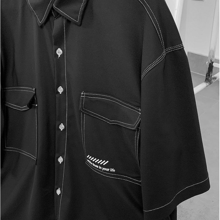 Áo sơ mi ngắn tay White Line City Cycle - Áo khoác sơ mi nam nữ Unisex form rộng Local Brand | BigBuy360 - bigbuy360.vn