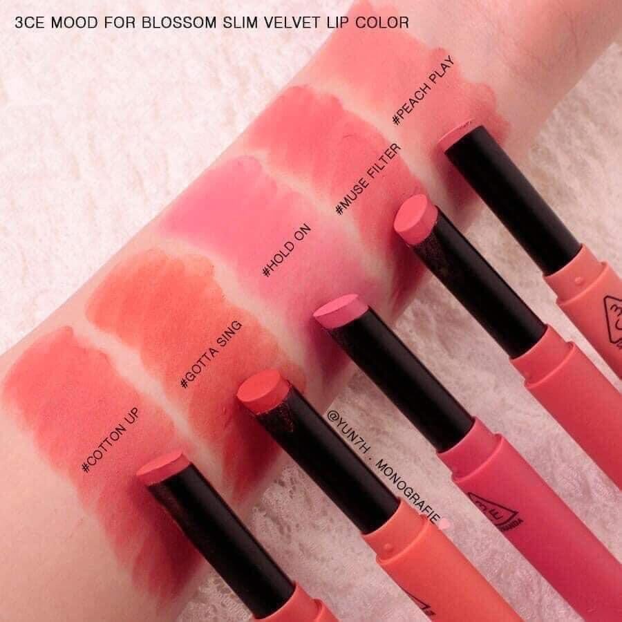 Son Lì 3CE Slim Mood For Blossom Slim Velvet Lip Color