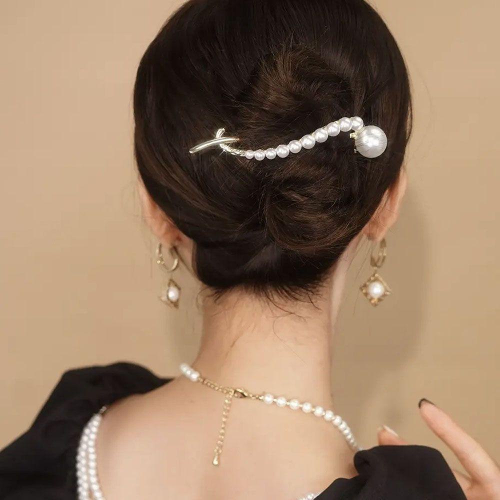 Kẹp Tóc Đuôi Ngựa VANES1 Thiết Kế Đơn Giản Phong Cách Vintage Cho Nữ Giá Đỡ