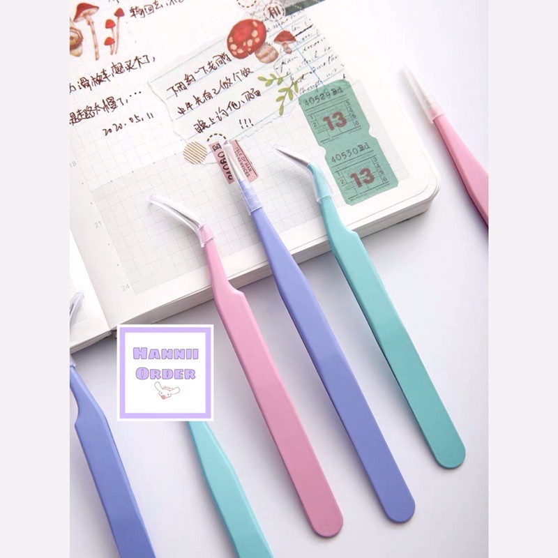 Nhíp gắp sticker đầu cong màu macaron siêu xinh