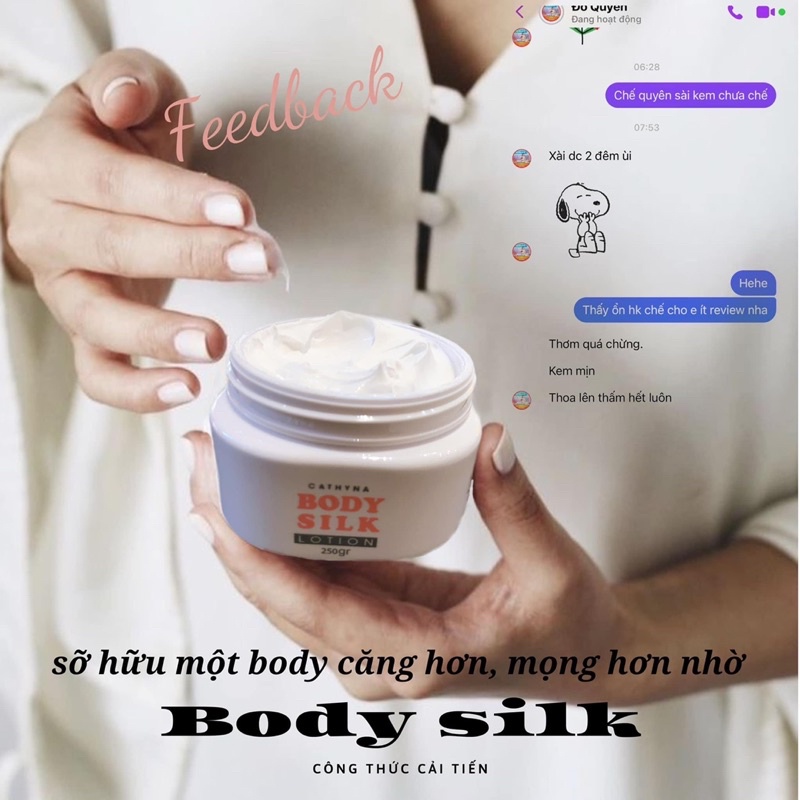 [ Tặng Tẩy TBC] Kem body silk dưỡng trắng Body Silk Cathyna