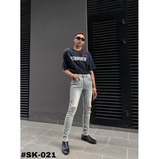 Quần skinny jeans xanh xám mã 021 chất liệu co dãn cao cấp