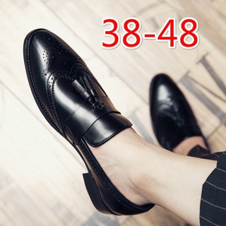 Đen giày lười chất liệu da size lớn 45 46 47 thời trang cho nam giày thể thao thiết kế đơn giản thời trang trẻ trung