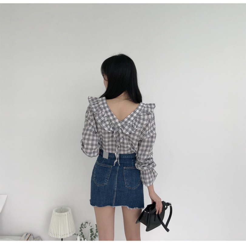 Chân Váy Denim Lưng Cao Thiết Kế Độc Đáo Thời Trang Mùa Hè Cho Nữ