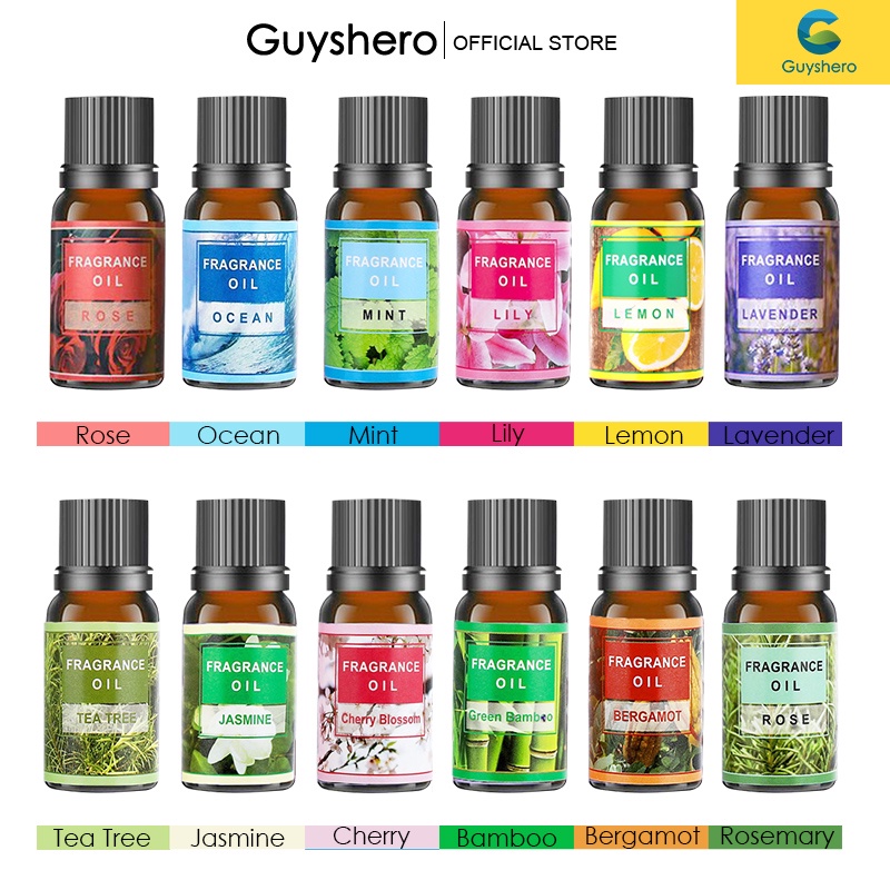 Lọ tinh dầu GUYSHERO dung tích 10ml nguyên chất hòa tan trong nước cao cấp