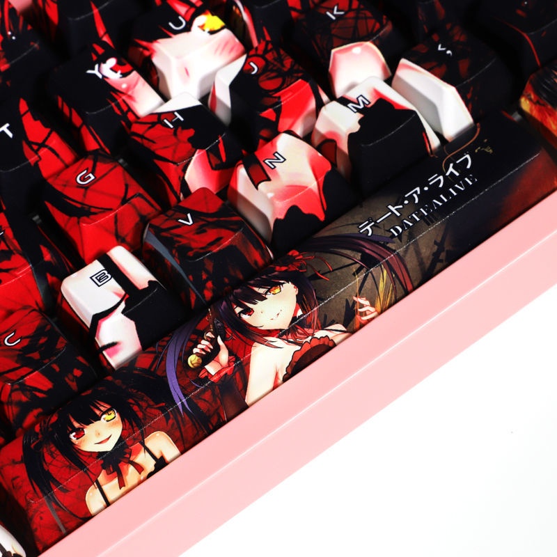 Tokisaki Kurumi keycap Cherry Profile DATE A LIVE theme Anime PBT Dye phụ Bàn phím cơ Keycaps