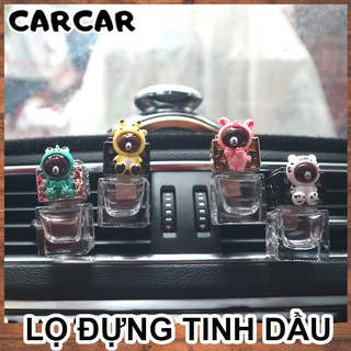 Lọ đựng tinh dầu nước hoa ô tô cài cửa gió hình gấu Brown và những người bạn