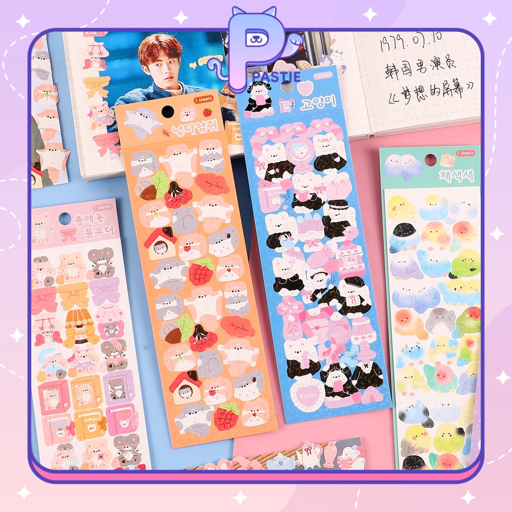 Sticker trang trí sổ tay vật dụng cá nhân không thấm nước hình động vật nhỏ cute