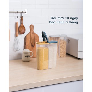Hộp đựng gạo thông minh chống ẩm cỡ nhỏ hộp đựng gạo chia ngăn có nắp đựng hạt khô