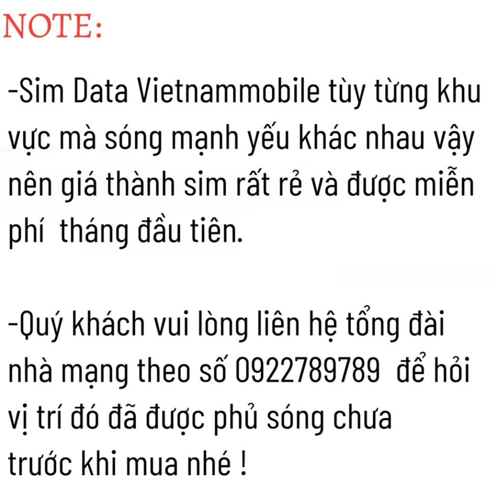Sim data 4g vietnamobile giá rẻ 180Gb tốc độ cao 1 tháng duy trì chỉ với 50k sim trọn đời 6Gb 1 ngày