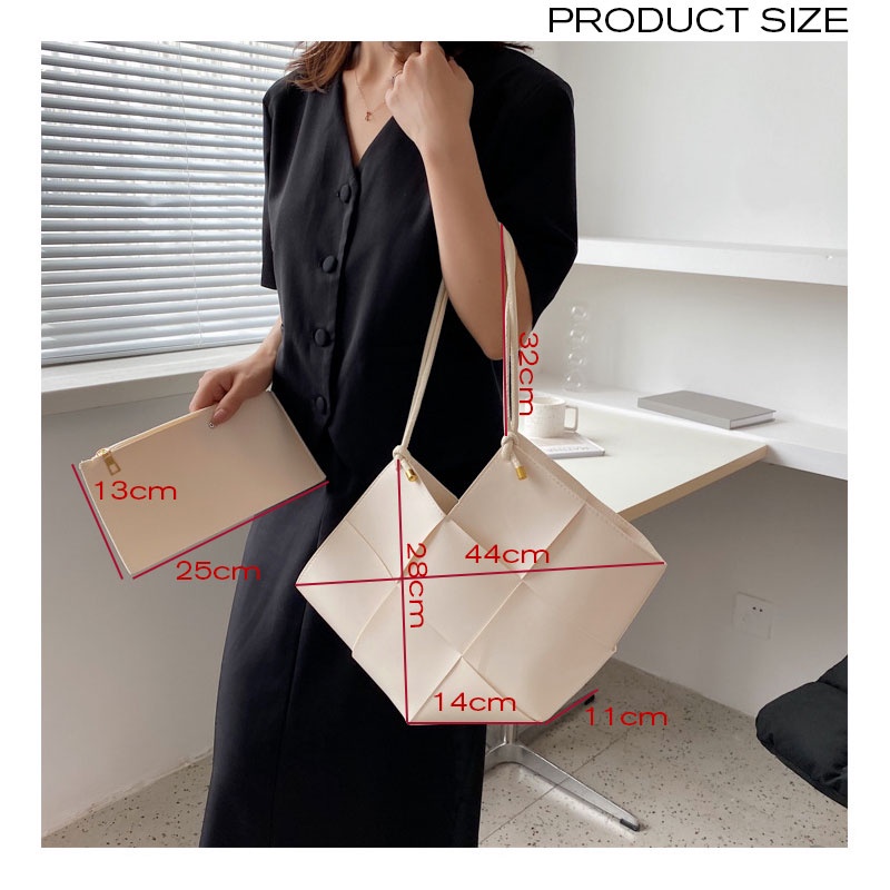 Túi tote YADOU dạng đan sức chứa lớn đeo một bên vai cho nữ