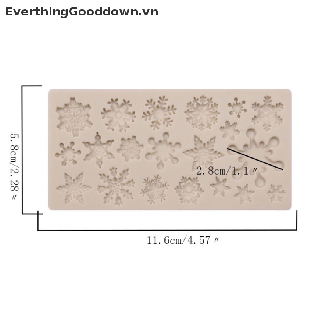 Khuôn Silicone Làm Bánh Không Dính Hình Bông Tuyết Giáng Sinh