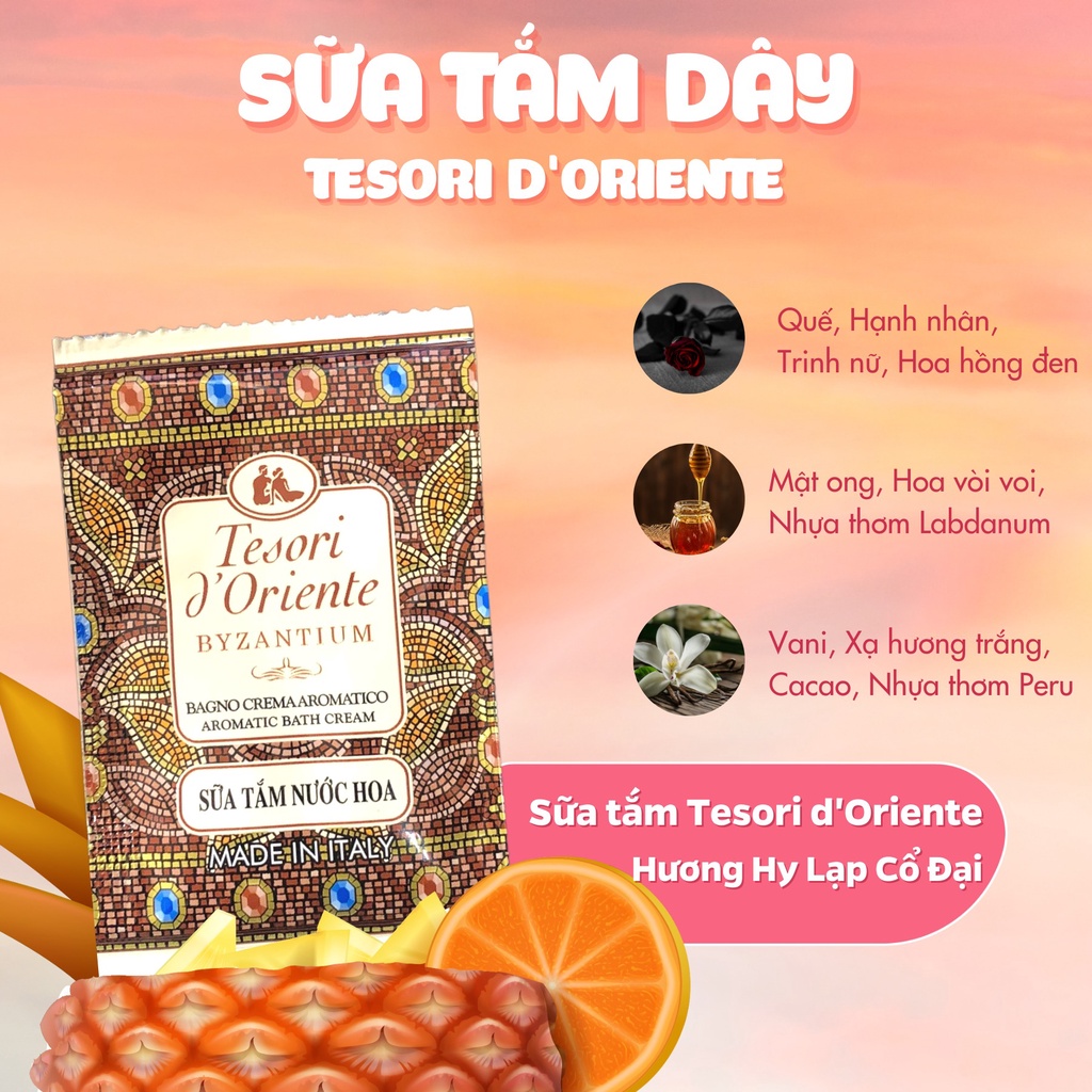 Sữa Tắm Dây Tesori d’Oriente, Sữa Tắm Gói Du Lịch Tesori